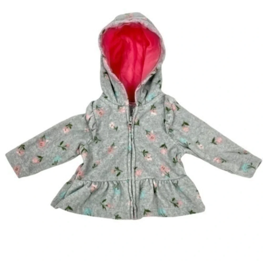 Carter’s Jacket / Hoodie | Baby NB Newborn | Gray Floral
